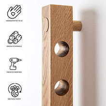 Portabottiglie in legno di quercia massiccio da montare a parete, per 5 bottiglie, moderno portabottiglie per cucina, sala da pranzo, bar