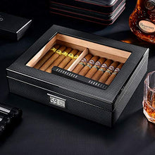 Humidars Cigar Humidor - Portable Spagna Cedar portasigari di legno di viaggio Cigar Humidor Set con umidificatore amp igrometro in fibra di carbonio Storage Box mantenerlo fresco .Scatola di immagazz