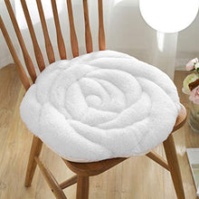 VOSAREA Peluche Cuscino per Sedia a Forma di Rosa Cuscino per Sedile Cuscino Poltrona Supporto Tappeto Invernale Caldo per Ufficio casa Seduta in Auto (Bianco)