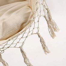 Sedia a hammock, oscillazione da giardino nappa bianca per bambini adulti con bastone in legno per stile nordico all'aperto indoor - 330 libbre di pesi capacità di comfort durata hamac avec support LH