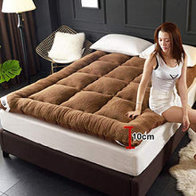 QXTT Materasso Letto Futon Matrimoniale E Singolo Pieghevole E Arrotolabile Materassi da Terra Alto Futon Trapuntato Salvaspazio per Campeggio Balconi Picnic,Brown-200 * 220cm