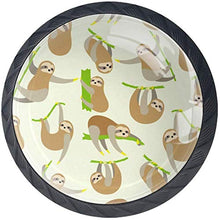 Bradipo Sul Giallo Pomelli per Porta Set di 4 Pomelli per Mobili Manopole per Cassetti Cucina Armadio Vetro