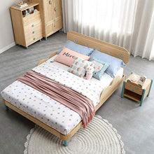 MMWYC Legno massello Comodino Camera da Letto dei Bambini del Fumetto di immagazzinaggio Governo di immagazzinaggio della Ragazza del Ragazzo, Naturale, 51 * 46 * 40 Centimetri