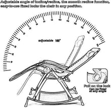 FACAZ Sedie da Giardino reclinabili Sedia a Dondolo Pieghevole Sedia a Sdraio a gravit脿 Zero Regolabile per Portico Terrazza da Giardino Prato Prato Supporti da Campeggio 240 kg