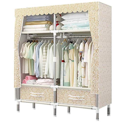 Jixi Guardaroba Semplice Armadio con cassetti, Protable Vestiti Governo dell'organizzatore di immagazzinaggio Rack con Appendere Abiti Governo di immagazzinaggio (Color : A)