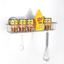 Sanno, cestino contenitore, organizer, per bagno, con ventosa, nessun danno, per accessori da cucina e bagno, in acciaio inox antiruggine