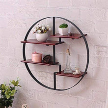 YZ-YUAN Armadi per Vino Decorazioni da Parete Scaffale di Design Scaffale a Muro Rotondo Legno e Ferro Materiale Metallico per Soggiorno Camera da Letto usata per scaffale Espositore Portabottiglie
