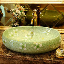 Jgophu - Lavabo in porcellana a forma di fiore, realizzato a mano in stile europeo