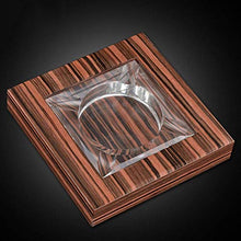 NIHAOA Accessori del Sigaro Finire in Vetro Groove Piattaforma Legno di Cedro Cigar Ashtray Contenere 4 Sigari