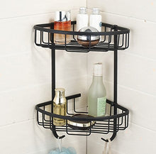Hiendure® Ottone Parete Triangolo Bagno mensola Angolo a Due Livelli, Bronzo lucidato Olio