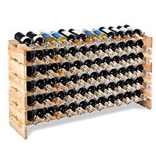 COSTWAY Portabottiglie per Vino in Legno Scaffale per 72 Bottiglie di Vino, 119 x 29 x 71,5 cm