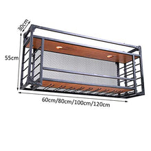 Alqn Portabottiglie da parete a parete | Supporto per bicchiere di vino sospeso in metallo | Cube Portabottiglie Portabottiglie | Accessori per la casa cucina Bar (nero),100 × 30 × 55 centimetri