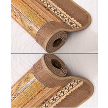 Tappeto in bambù, estivo in bambù, pieghevole, double face, estivo, seta di ghiaccio, sedili in rattan a doppia densità, tappetino per climatizzazione, senza ardiglione naturale, 1,8 x 2,0 m