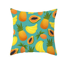 Federe Cuscini Divano 45X45,Fodere Per Cuscini Nordici Frutta Tropicale Pianta Verde, Fodera Per Cuscino Lombare Per Divano Da Ufficio Auto, Set Di 4 Articoli Per La Decorazione Della Casa, Verde Blu
