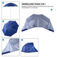 Outsunny Ombrellone Tenda Parasole 2 in 1 da Giardino Spiaggia Protezione UV 50 in Poliestere Ferro con Borsa di Trasporto 210x 222cm