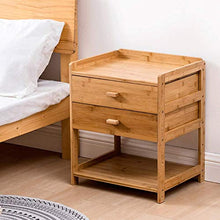 FCXBQ Comodini Semplice Moderno, Camera da Letto Semplice bambù Multifunzionale Comodino stoccaggio Finitura Piccolo Armadio Cuscinetto 200 kg-46,5x38x57 cm