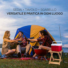 GIURIC Sgabello in Legno Pieghevole Ultraleggero Salvaspazio 2a Rev. Made in Italy Utile per Esterno ed Interno, Campeggio e Giardino. Robusto Come Sedia o Tavolino. Richiudibile Ergonomico