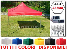 Gazebo Giallo 3x3 Pieghevole Alluminio a Forbice Ombrello Professionale con piantone Esagonale Mercato fiere Stand coldiretti
