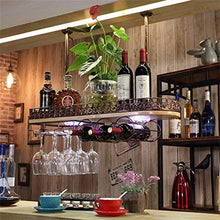 FGDSA Portabottiglie da Vino in Ferro battuto a mensola a Testa in Giù Bicchiere da Vino Semplice Bar Europeo per la casa Bar Ornamenti retrò (Dimensioni: 60 cm)