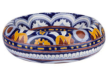 Cerames Imelda - Lavabi da appoggio rotondi messicani | Lavabo Talavera in ceramica 40 cm dal Messico | Motivi decorativi colorati