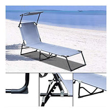 tayer Zero Gravity Lettino Prendisole Sdraio Pieghevole, Giardino Pieghevole, Sedia Solare con Schienale Regolabile da Paralume Pieghevole Leggero Pieghevole, capacità di carico 240LB (Grigio)