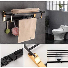 MGMDIAN Portasciugamani Nero Portasciugamani Pieghevole Bagno Bagno Rack Spazio Alluminio Asta Singola Pendente (Color : A)