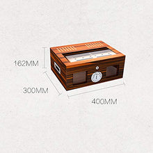 DZSF Legno di Cedro Cigar Humidor con la Serratura, Spell Fiore Vernice Trasparente in Vetro Visibile Cigar Humidor Box con umidificatore e igrometro detiene Il 60 Sigari