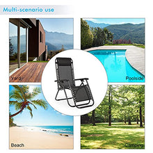 IntimaTe WM Heart Set x 2 Sdraio da Spiaggia Pieghevole reclinabile da Giardino gravità Zero, Sedia per Giardino per Mare Sedia Giardino (Nero)
