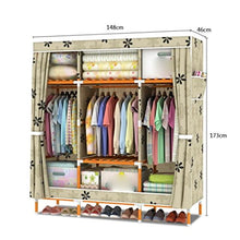 LyMei Organizer per Armadio Armadio in Stoffa Resistente all'umidità Armadio in Stoffa Oxford Armadio Armadio Organizzatore di stoccaggio con Asta sospesa Guardaroba, 148 * 173 ** 45 cm,H