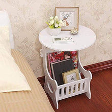 Mini plastica Rotondo Tavolino in grani Casa Soggiorno Scaffale Comodino Bianco Hyococ (Color : White, Size : 36 * 46 * 24cm)