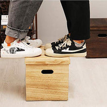 MAHFEI Pouf Poggiapiedi Sgabello di Stoccaggio Cambia Panca for Scarpe Tronco di Archiviazione Multifunzione Produzione di Tronchi Forte capacità Portante con Coperchio, 2 Colori