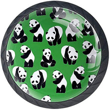 Panda cinese verde Pomelli per Porta Set di 4 Pomelli per Mobili Manopole per Cassetti Cucina Armadio Vetro