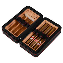 Portasigari Portatile Fatto a Mano Cigar Humidor Di Legno Cedro Spagnolo Cuoio Sintetico Scatola Di Sigari, Humidor Per Viaggi Affari Regalo Perfetto Per Cigar Lovers