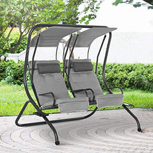 giordano shop Dondolo 2 Posti Separati da Girdino 170x136x170 cm in Acciaio e Poliestere Grigio
