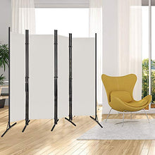 Froadp 205x180cm Paraventi Camera da Letto Schermo Pieghevole Pannello Divisorio Privacy Parasole Protettivo Pareti Mobili da Parete per Patio Balcone Giardino(Beige)