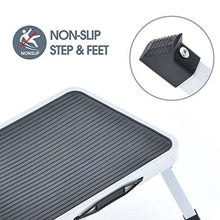 Kingrack Scaletta Pieghevole con Superficie in Gomma Antiscivolo, 1 Gradini Scala Pieghevole per Caravan, Leggero in Acciaio, Fino a 150 kg, Bianco