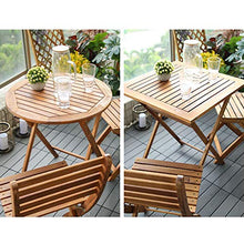 CGBF-Set Bistrot in Legno Massello,Set di Mobili da Giardino Resistente alle Intemperie,Tavolo Pieghevole e 2 Sedie per Terrazze e Balconi,A