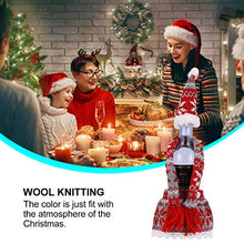 Minkissy 3 Pezzi di Natale Bottiglia di Vino Vestito Copertura Cappello Sciarpa Champagne Borse Decorazioni per Feste di Natale Rosso