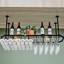 Rastrelliere per calici con pannello in vetro, bottiglia di vino da appendere a soffitto, calice, contenitore per contenitori per tazze Scaffali galleggianti Bar Arredamento da cucina - Altezza rego