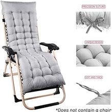 Cuscino Imbottito per Poltrona Sdraio Relax 160cm Antiscivolo Cuscino Imbottito per Sedia a Sdraio Dondolo Cuscino in Cotone per Interno ed Esterno da Giardino (Grigio, 48*170cm)