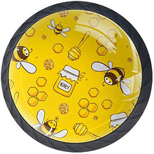 Flying Bee Honey Dolce Colore Giallo Pomelli per Porta Set di 4 Pomelli per Mobili Manopole per Cassetti Cucina Armadio Vetro