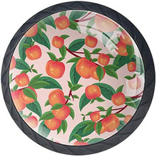 Modello del pesco della frutta dipinto Pomelli per Porta Set di 4 Pomelli per Mobili Manopole per Cassetti Cucina Armadio Vetro