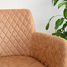 Damiware Rose Sedia con bracciolo | sala da pranzo Comfort Rivestimento in Tessuto (Cognac)
