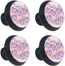 Love Purple Heart Triangles Pink Pomelli per Porta Set di 4 Pomelli per Mobili Manopole per Cassetti Cucina Armadio Vetro