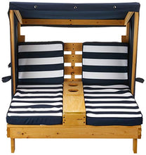 Kidkraft 524 - Doppia Sedia A Sdraio da Giardino, per Bambini, Legno, con Porta Tazze, Blu Scuro/Bianco, 92.96 x 86.36 x 88.9 cm, Età 3-4 anni