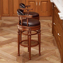 ZEH Sedia da Pranzo, Cuscini braccioli, seggiolone, Sgabello Sgabello Sgabello Girevole Sgabello Solido Legno Schienale in Stile Europeo Alto poggiapiedi Originale FACAI (Color : Braun, Size : 68Cm)