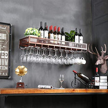 Elegante Portabottiglie da Vino Portabottiglie Rovesciato, Portabottiglie Europeo Creativo Appeso, Portabottiglie da Parete Industriale, HJJ, Bronzo, 60CM