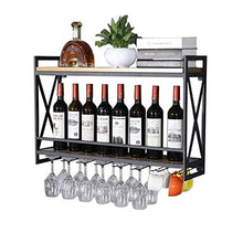 Portabottiglie da Parete | Altezza Regolabile | Portabottiglie da Vino sospeso a Parete | Portabicchieri in Metallo in Ferro per Bicchieri da Vino per espositori da Cucina e Soggiorno