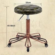 LXYPLM Sgabello Sedie Bar Barstools Ferro battuto contatore Retro Regolabile Bar Sedie Sedile, Pub Cafe Salone Rustico for Il Tempo Libero Alti sgabelli con Ruote Arredo Bar Cucina (Color : Brown)