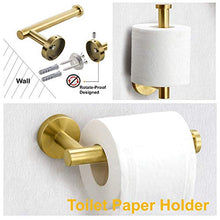 Accessori da bagno in acciaio inox 304 set da tre pezzi appendiabiti da appendere set di cremagliera porta carta igienica porta asciugamani portasciugamani accessori da bagno,D'oro,Set
